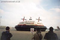 The last days of the SRN4 cross-channel service with Hoverspeed - The Princess Anne (GH-2006) arriving at Dover (submitted by Thomas Loomes).